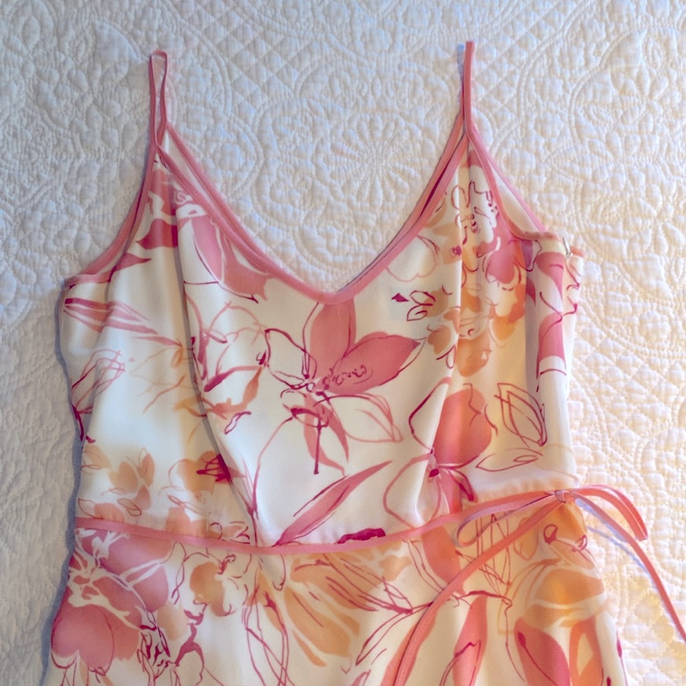 Ann Taylor Floral Pink Dress Petite 0